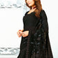 Contemporary Georgette Silk Black Patch Border Saree