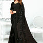 Contemporary Georgette Silk Black Patch Border Saree