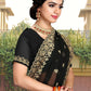 Contemporary Georgette Black Embroidered Saree