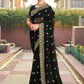 Contemporary Georgette Black Embroidered Saree
