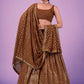 Lehenga Choli Georgette Brown Sequins Lehenga Choli