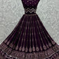 Lehenga Choli Georgette Purple Embroidered Lehenga Choli