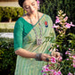 Classic Georgette Sea Green Print Saree