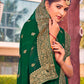 Classic Georgette Green Embroidered Saree