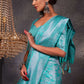 Classic Kanjivaram Silk Aqua Blue Weaving Saree