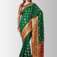 Contemporary Kanjivaram Silk Green Zari Saree