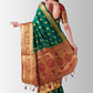 Contemporary Kanjivaram Silk Green Zari Saree