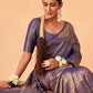 Classic Kanjivaram Silk Blue Weaving Saree