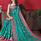 Classic Katan Silk Green Patch Border Saree