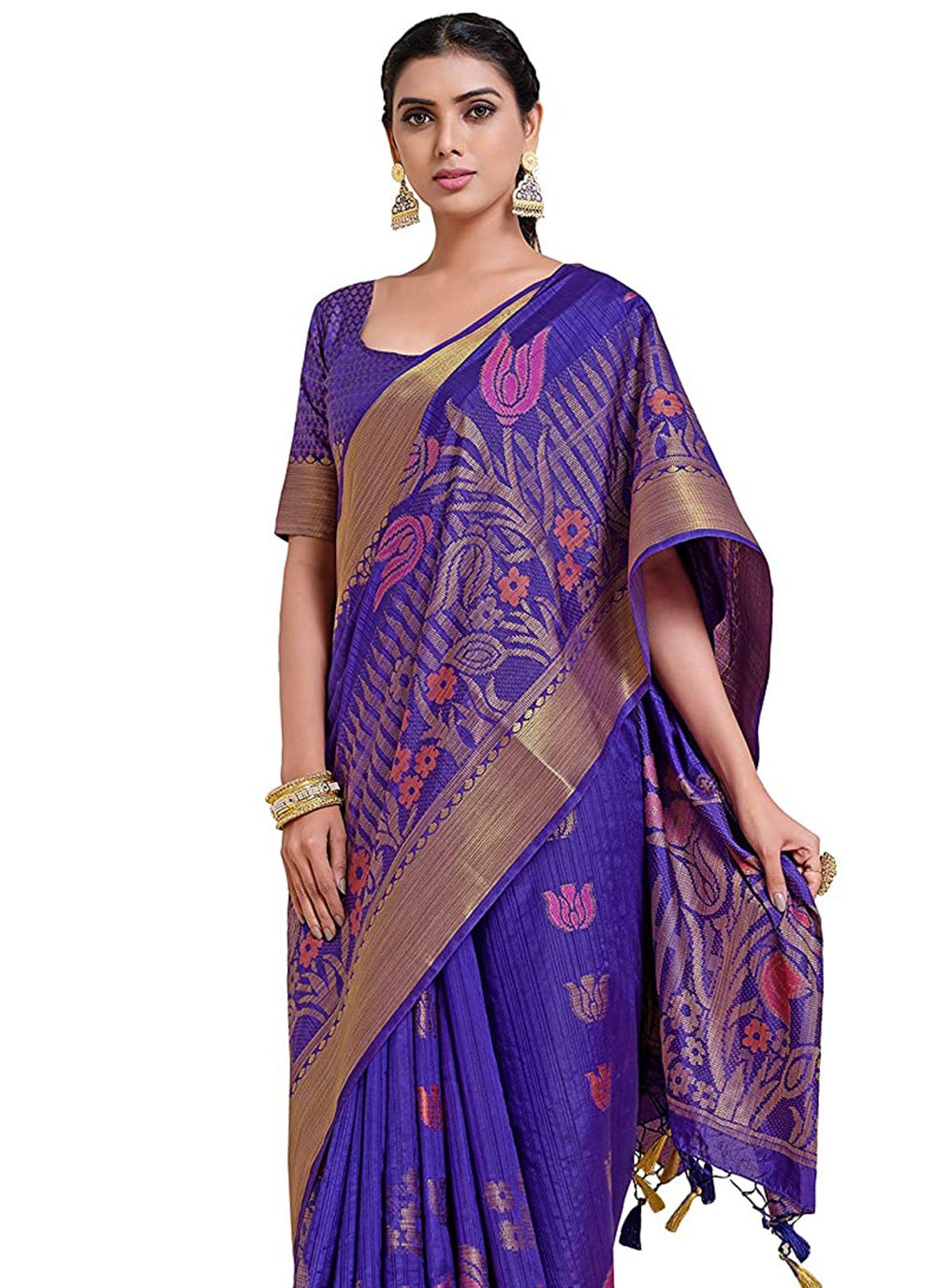 Classic Kanjivaram Silk Blue Zari Saree