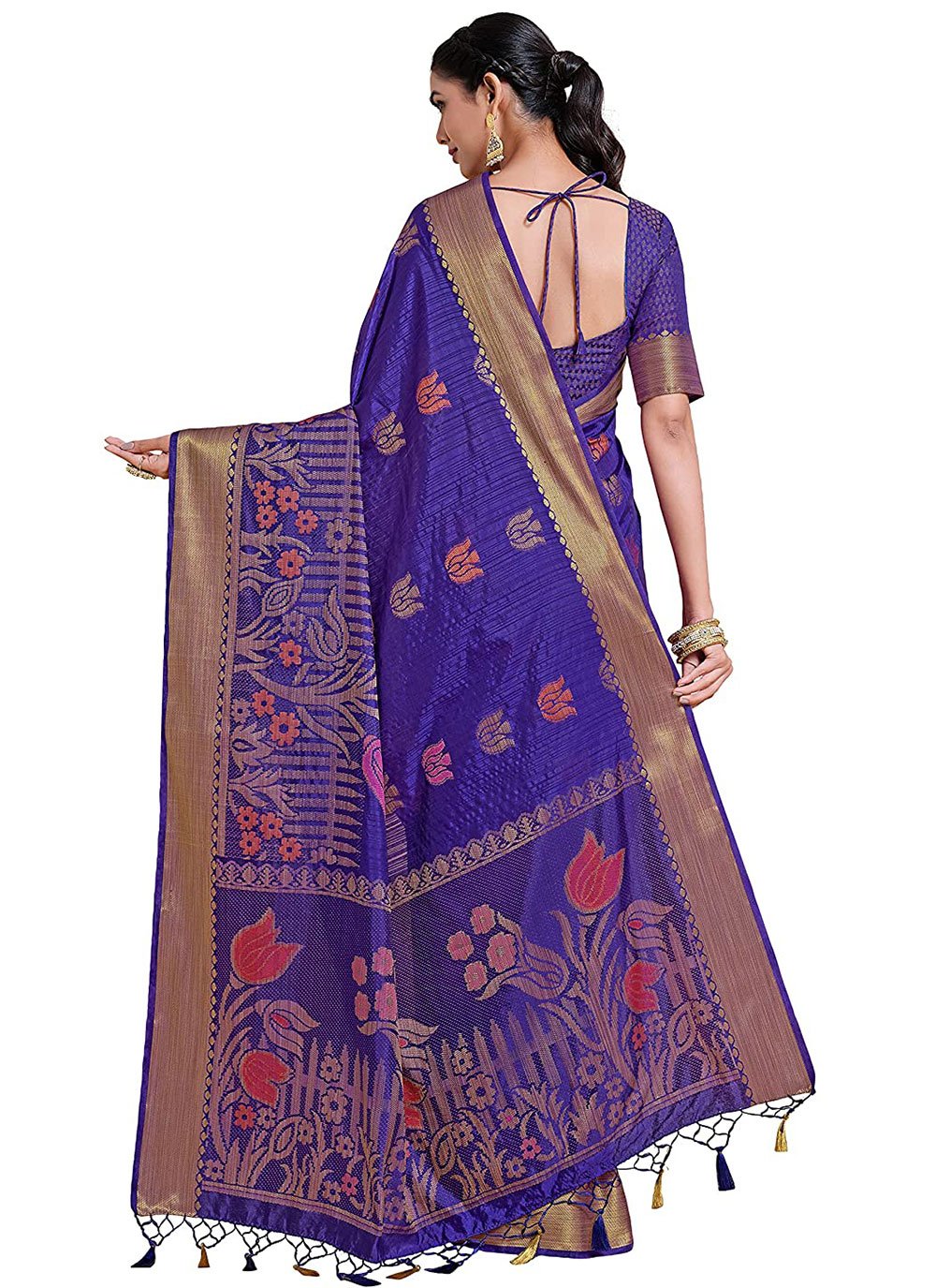 Classic Kanjivaram Silk Blue Zari Saree