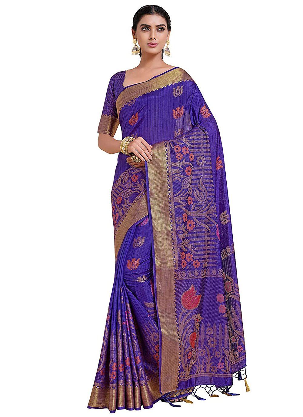 Classic Kanjivaram Silk Blue Zari Saree