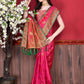 Trendy Saree Katan Silk Hot Pink Patch Border Saree