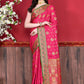 Trendy Saree Katan Silk Hot Pink Patch Border Saree
