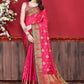 Trendy Saree Katan Silk Hot Pink Patch Border Saree
