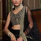 Lehenga Choli Net Black Sequins Lehenga Choli