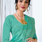 Classic Organza Turquoise Embroidered Saree