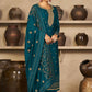 Straight Salwar Suit Vichitra Silk Morpeach Cord Work Salwar Kameez
