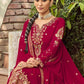 Trendy Suit Georgette Satin Pink Rani Diamond Salwar Kameez