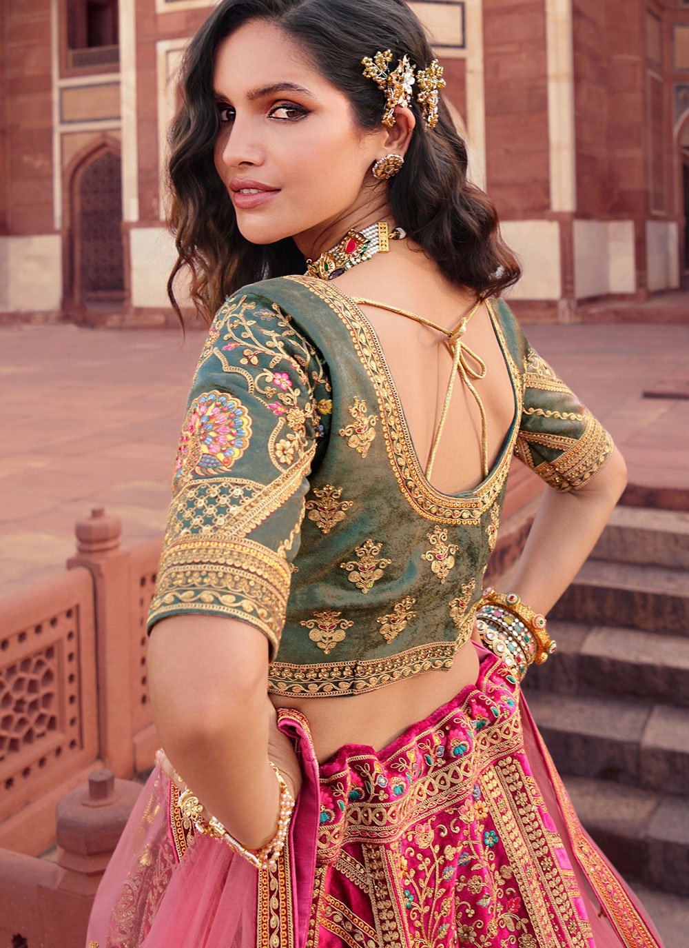 Lehenga Choli Silk Pink Embroidered Lehenga Choli