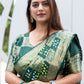 Contemporary Pure Silk Green Bandhej Saree