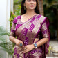 Classic Pure Silk Purple Bandhej Saree