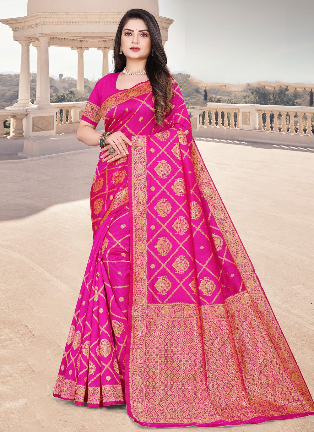 Classic Silk Rani Zari Saree