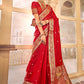 Classic Satin Silk Red Weaving Saree