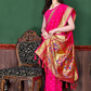 Designer Silk Rani Patch Border Saree