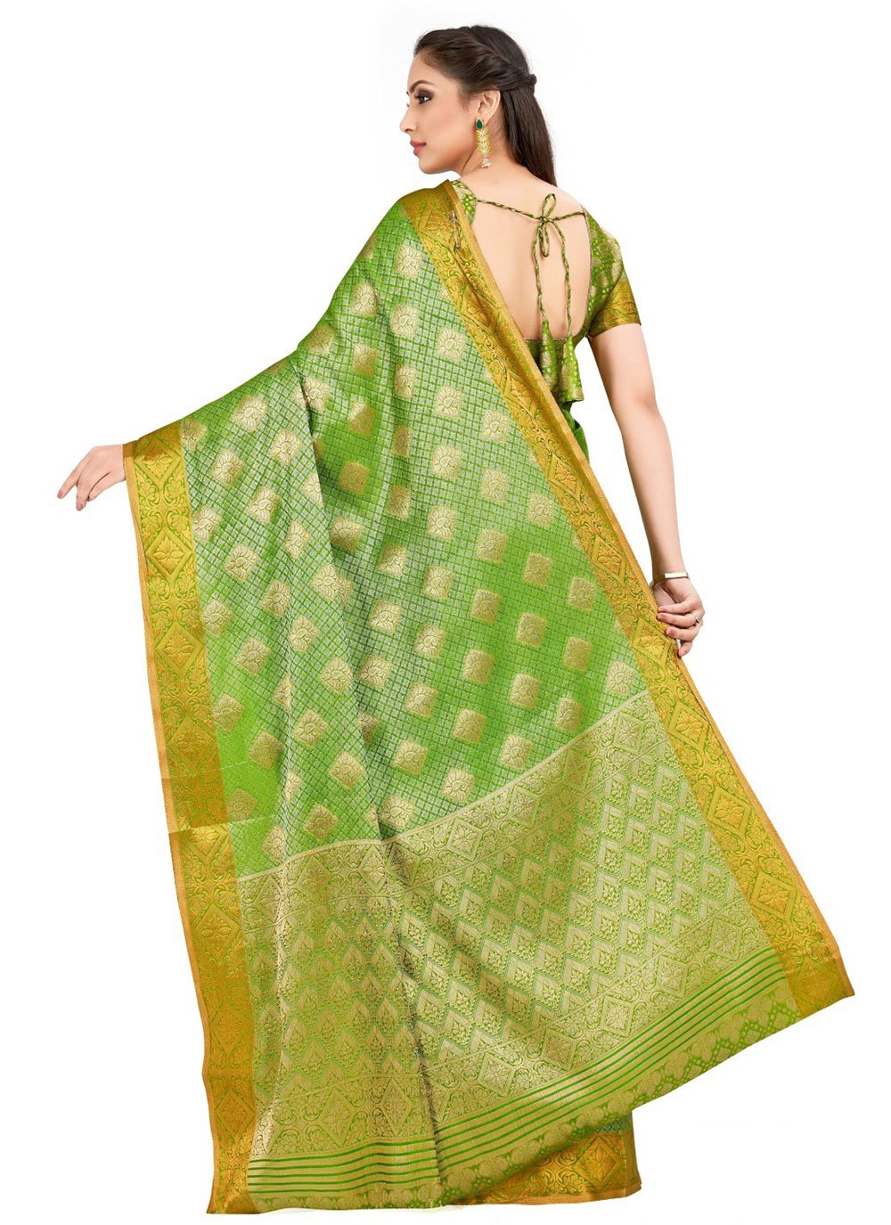 Classic Kanjivaram Silk Green Zari Saree