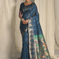 Classic Silk Blue Woven Saree