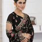 Contemporary Shimmer Black Embroidered Saree