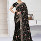 Contemporary Shimmer Black Embroidered Saree