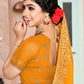 Contemporary Shimmer Silk Orange Embroidered Saree