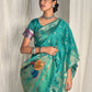 Classic Silk Teal Woven Saree