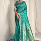 Classic Silk Teal Woven Saree