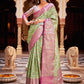 Classic Silk Tissue Green Weaving Saree