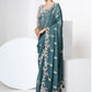 Traditional Saree Organza Green Dori Work Saree