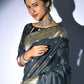 Contemporary Tussar Silk Black Woven Saree