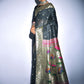 Contemporary Tussar Silk Black Woven Saree
