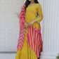 Gown Chiffon Yellow Embroidered Gown