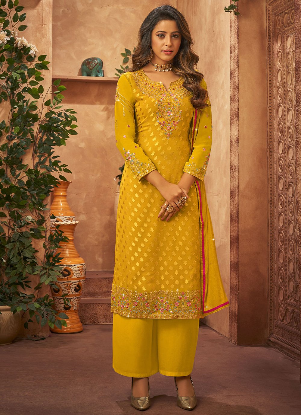 Salwar Suit Brasso Yellow Diamond Salwar Kameez